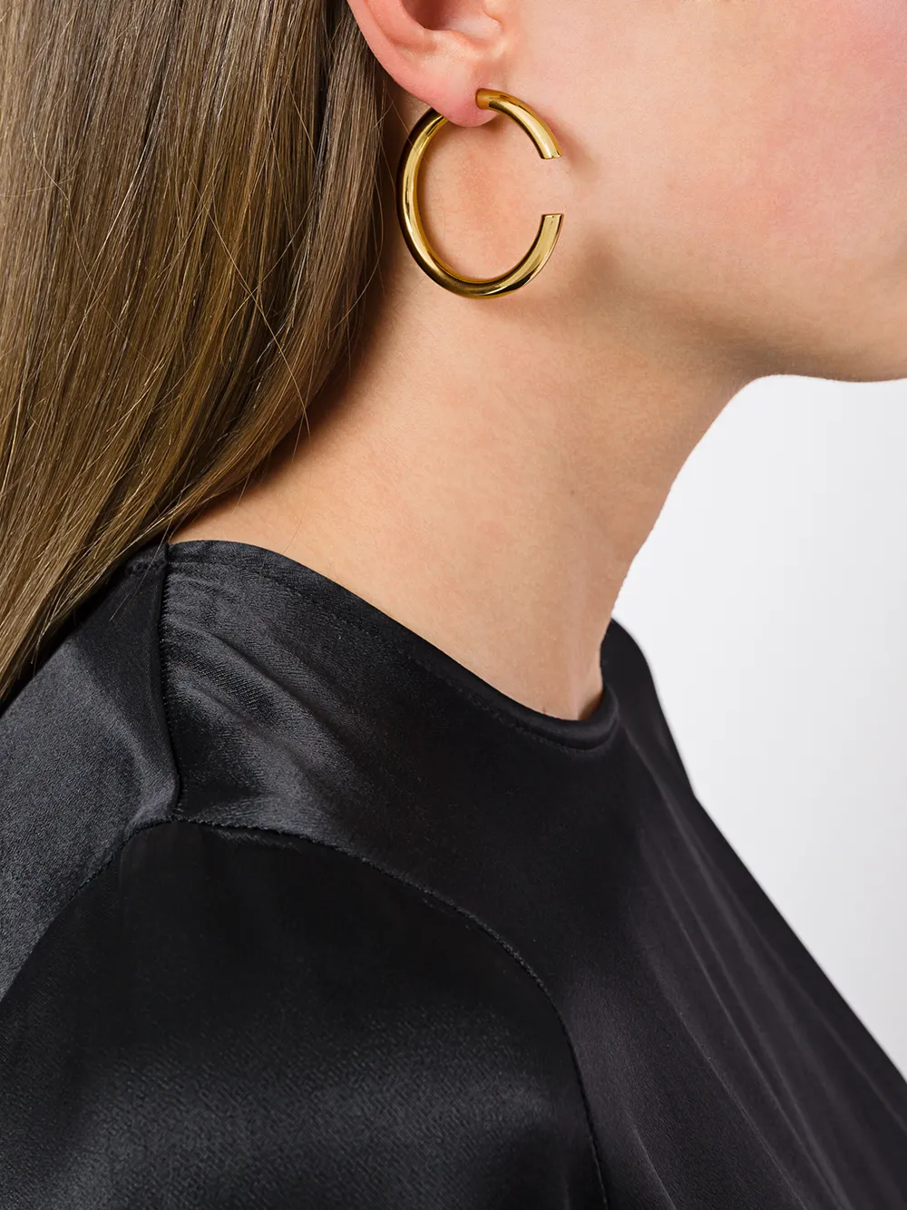 Women Maria Black Disrupted 40 Hoop Earring 2 Women Maria Black Disrupted 40 Hoop Earring - Image 2