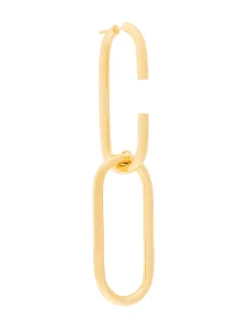 Women Maria Black Oval Link Earring