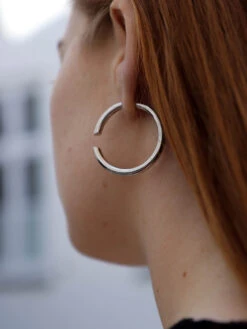 Maria Black Disrupted 40 Hoop -Maria Black 127 136f81ada1 disrupted 40 earring silver original