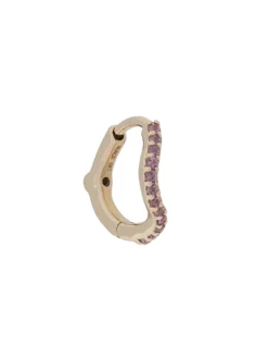 Women Maria Black Sapphire Wave Huggie Earring