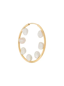 Women Maria Black Baroque Hoop 35 Earring