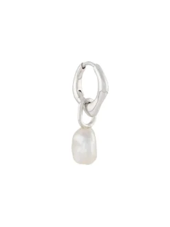 Women Maria Black Sculpted Drop Pearl Earring