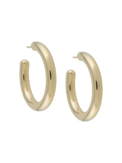 Women Maria Black Ruby 35 Hoop Earrings