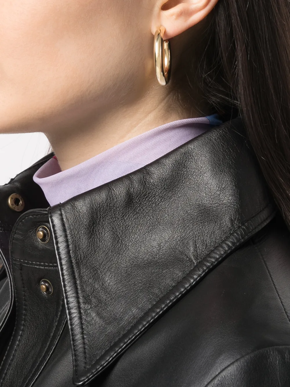 Women Maria Black Ruby 35 Hoop Earrings 2 Women Maria Black Ruby 35 Hoop Earrings - Image 2