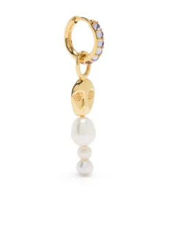 Women Maria Black Globo Knight Huggie Earring