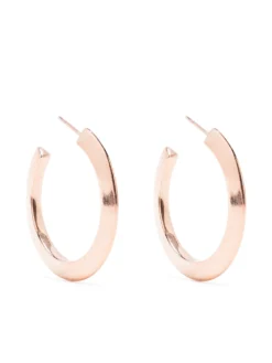 Women Maria Black Flat Hoop Earrings