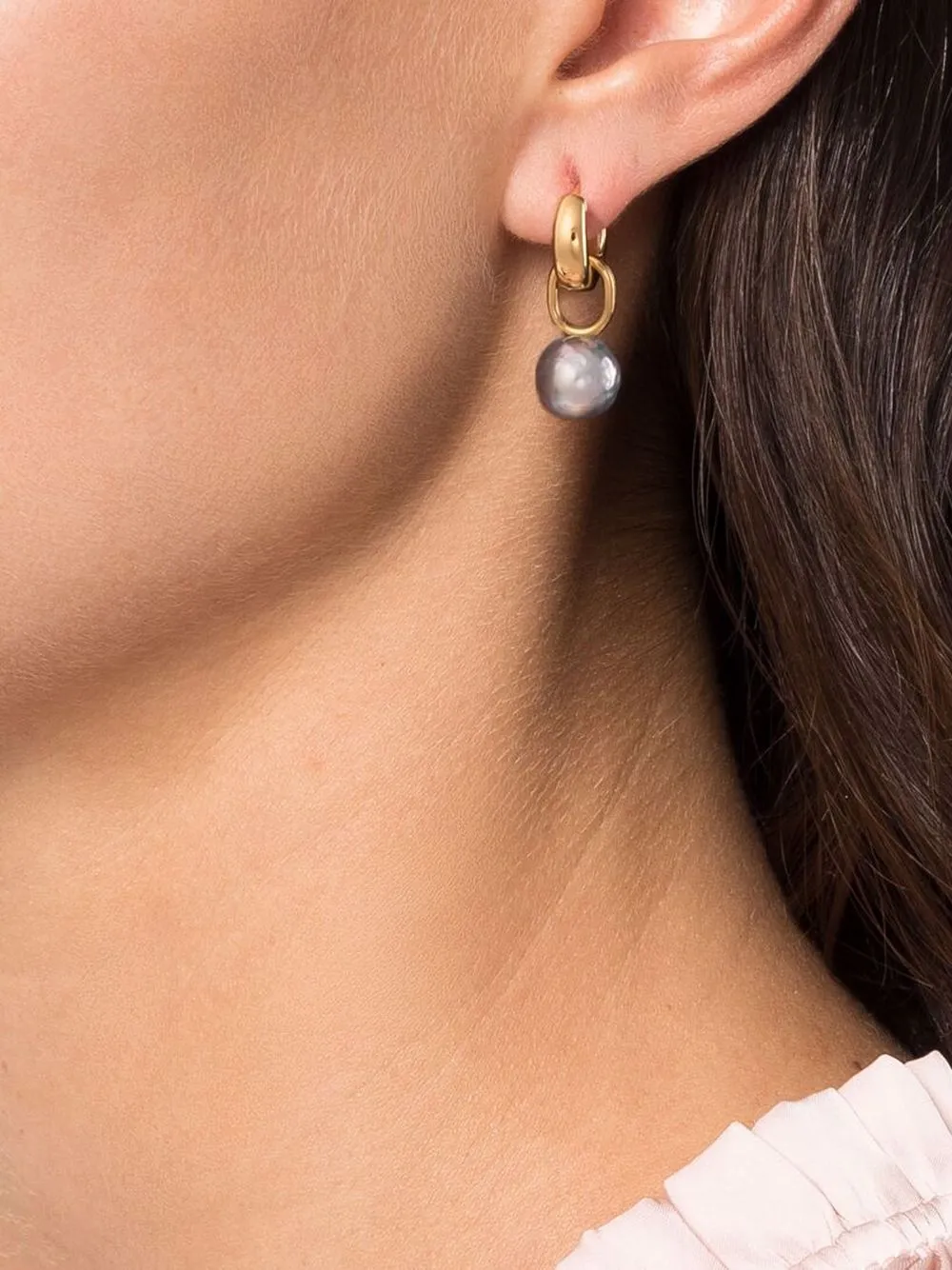 Women Maria Black Blue Moutain Huggie Earrings 2 Women Maria Black Blue Moutain Huggie Earrings - Image 2