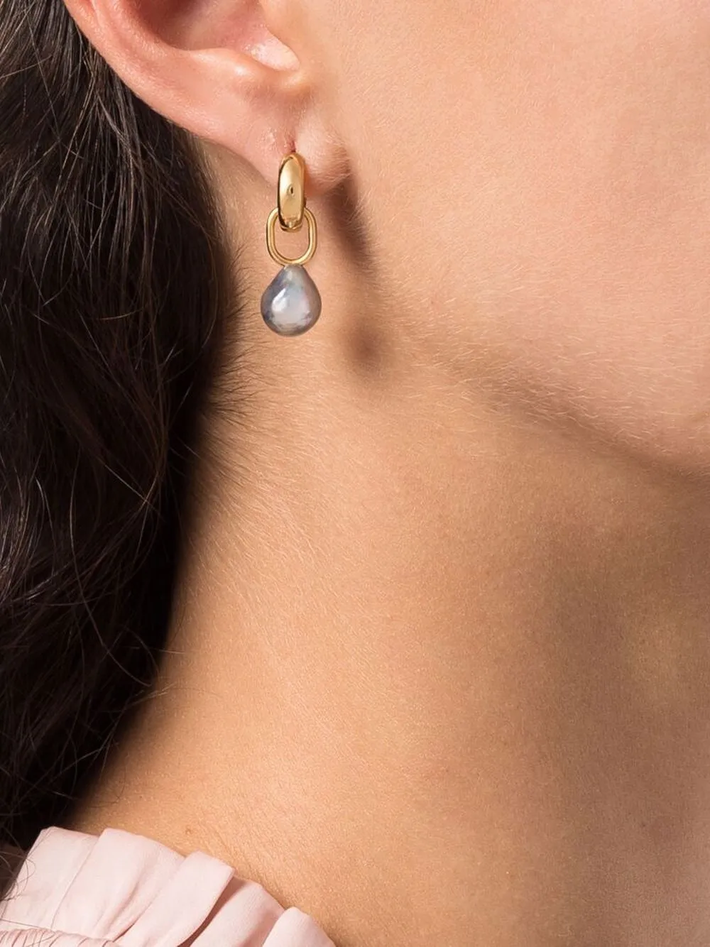 Women Maria Black Blue Moutain Huggie Earrings 3 Women Maria Black Blue Moutain Huggie Earrings - Image 3