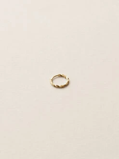 Maria Black Diamond Cut 8 Huggie