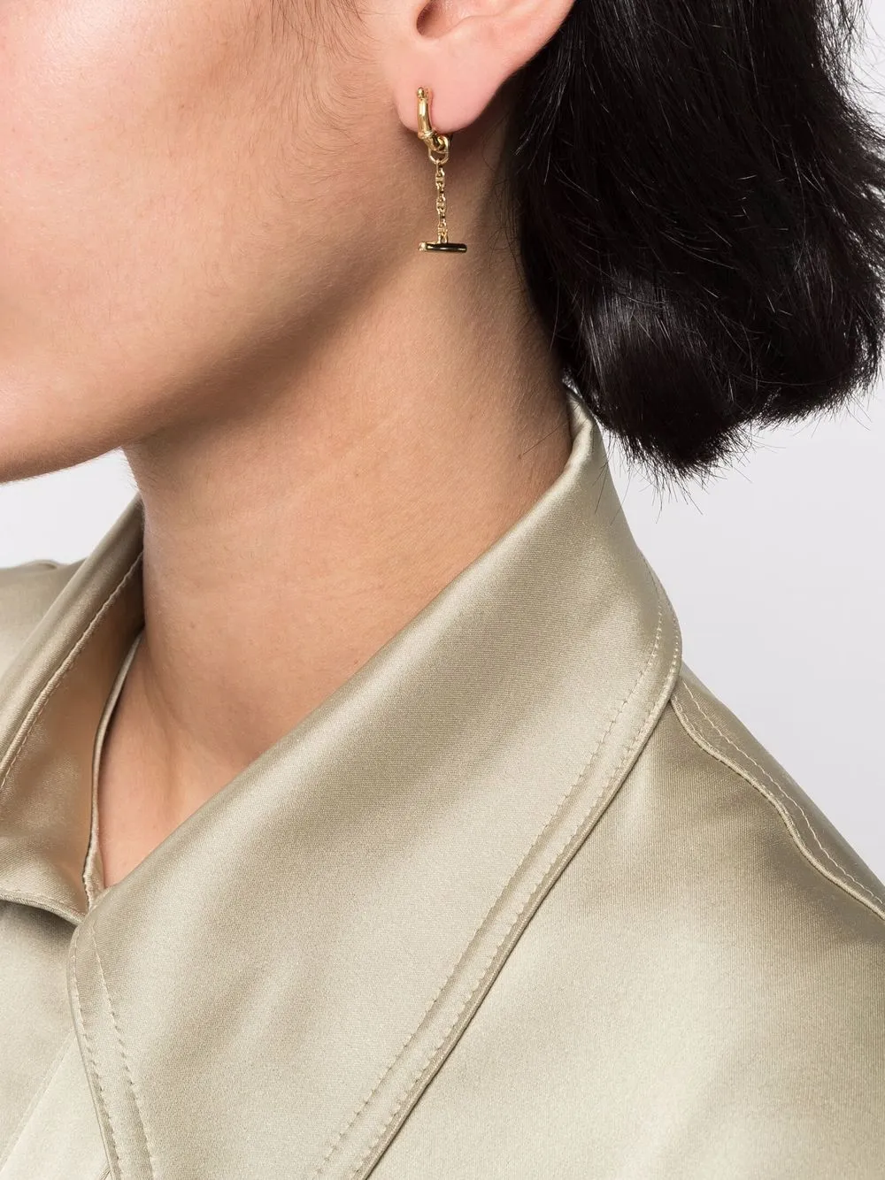 Women Maria Black Spring Bar Huggie 2 Women Maria Black Spring Bar Huggie - Image 2