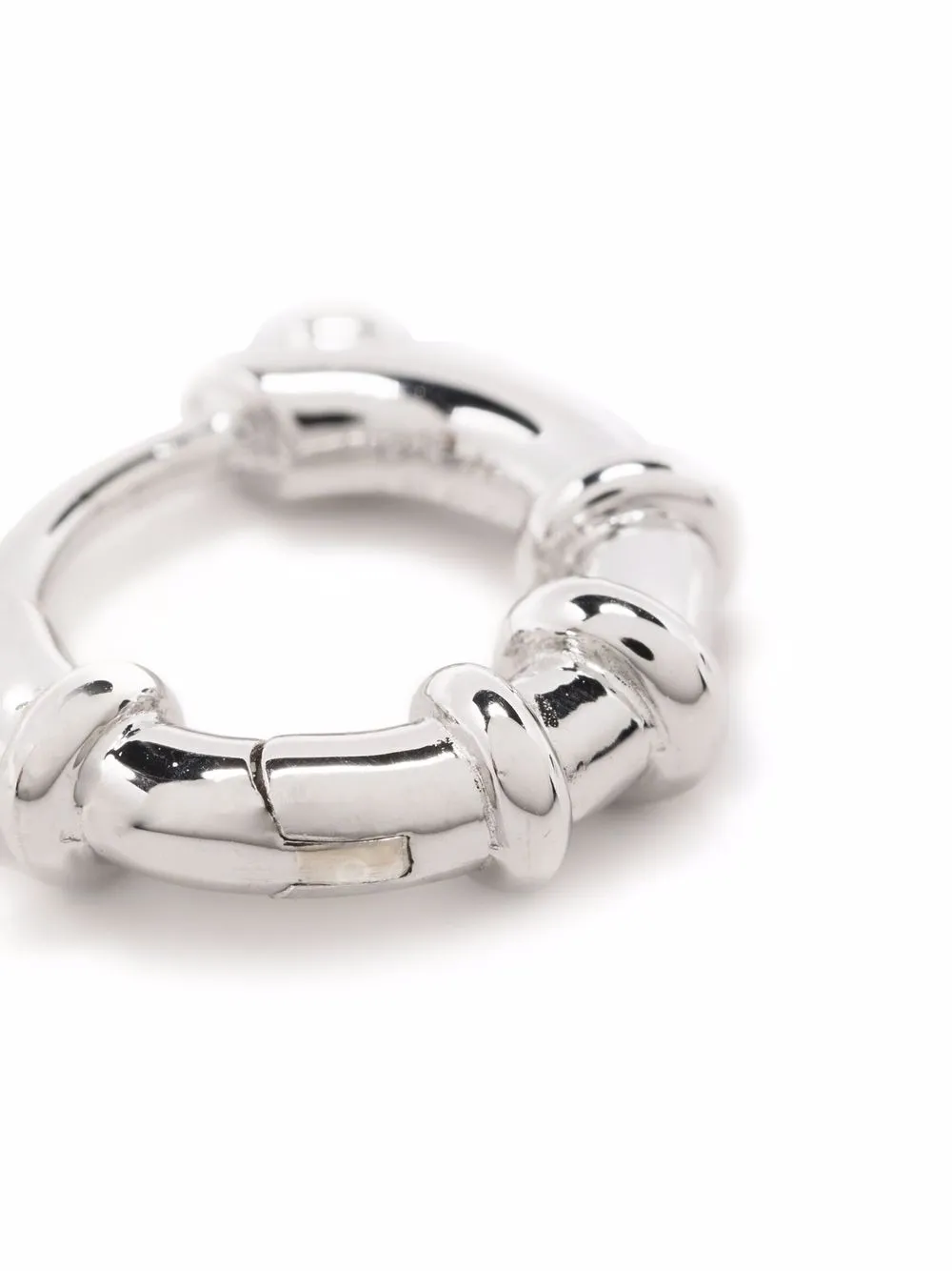 Women Maria Black Spring Disc Huggie 2 Women Maria Black Spring Disc Huggie - Image 2