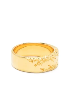 Women Maria Black Bridge Engraved Ring