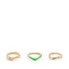 Women Maria Black Aura Neon Ring Stack