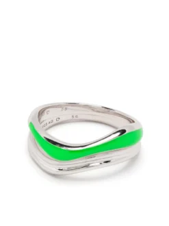 Women Maria Black Soma Neon-detail Ring Stack