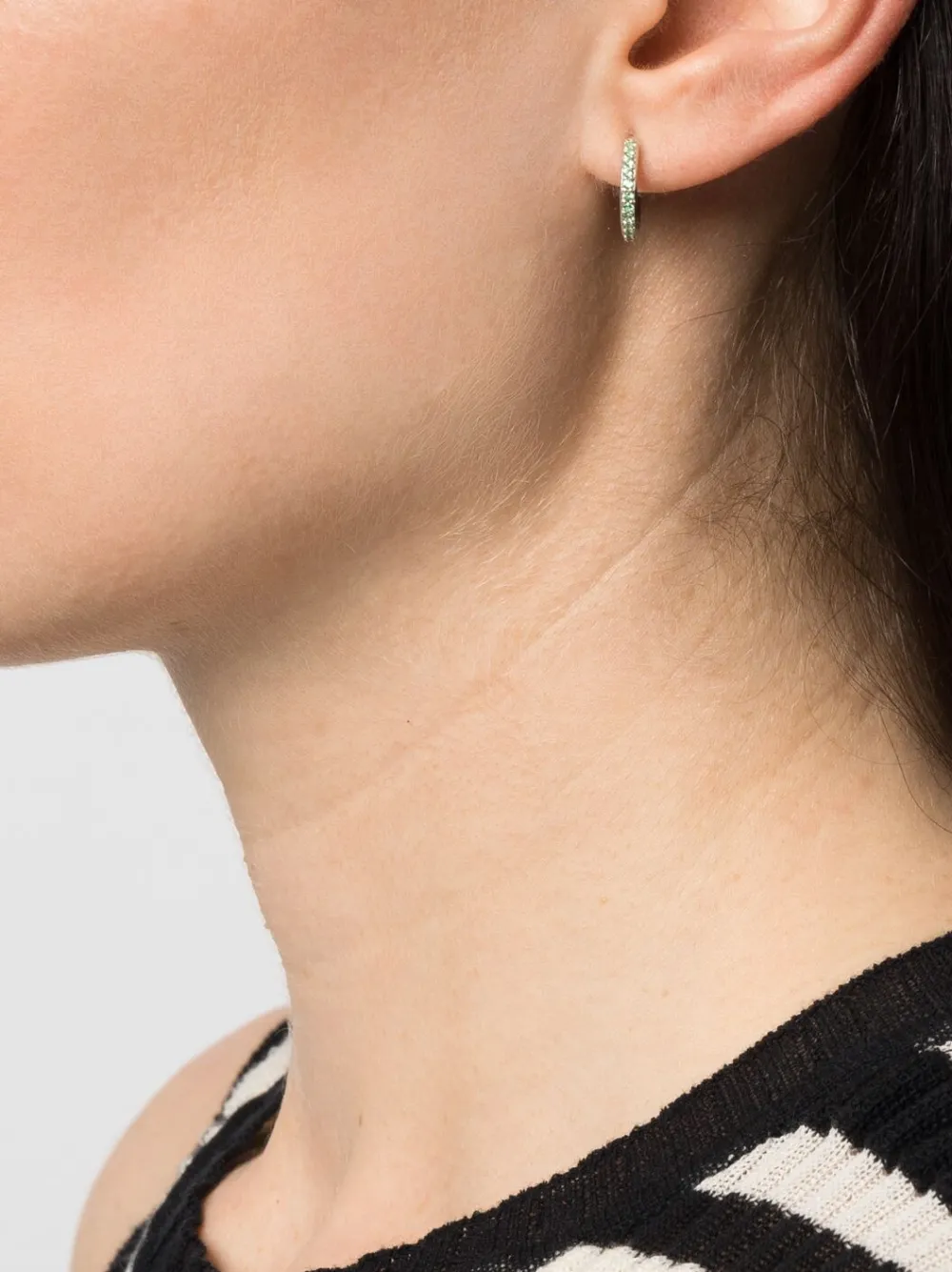 Women Maria Black Mica 8 Single Hoop Earring 2 Women Maria Black Mica 8 Single Hoop Earring - Image 2