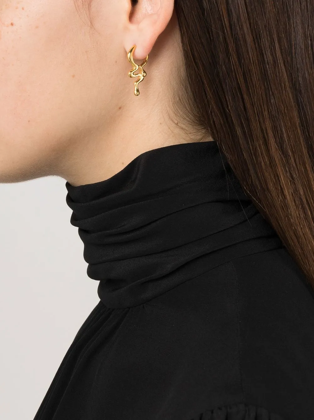 Women Maria Black Maya Huggie Single Earring 2 Women Maria Black Maya Huggie Single Earring - Image 2