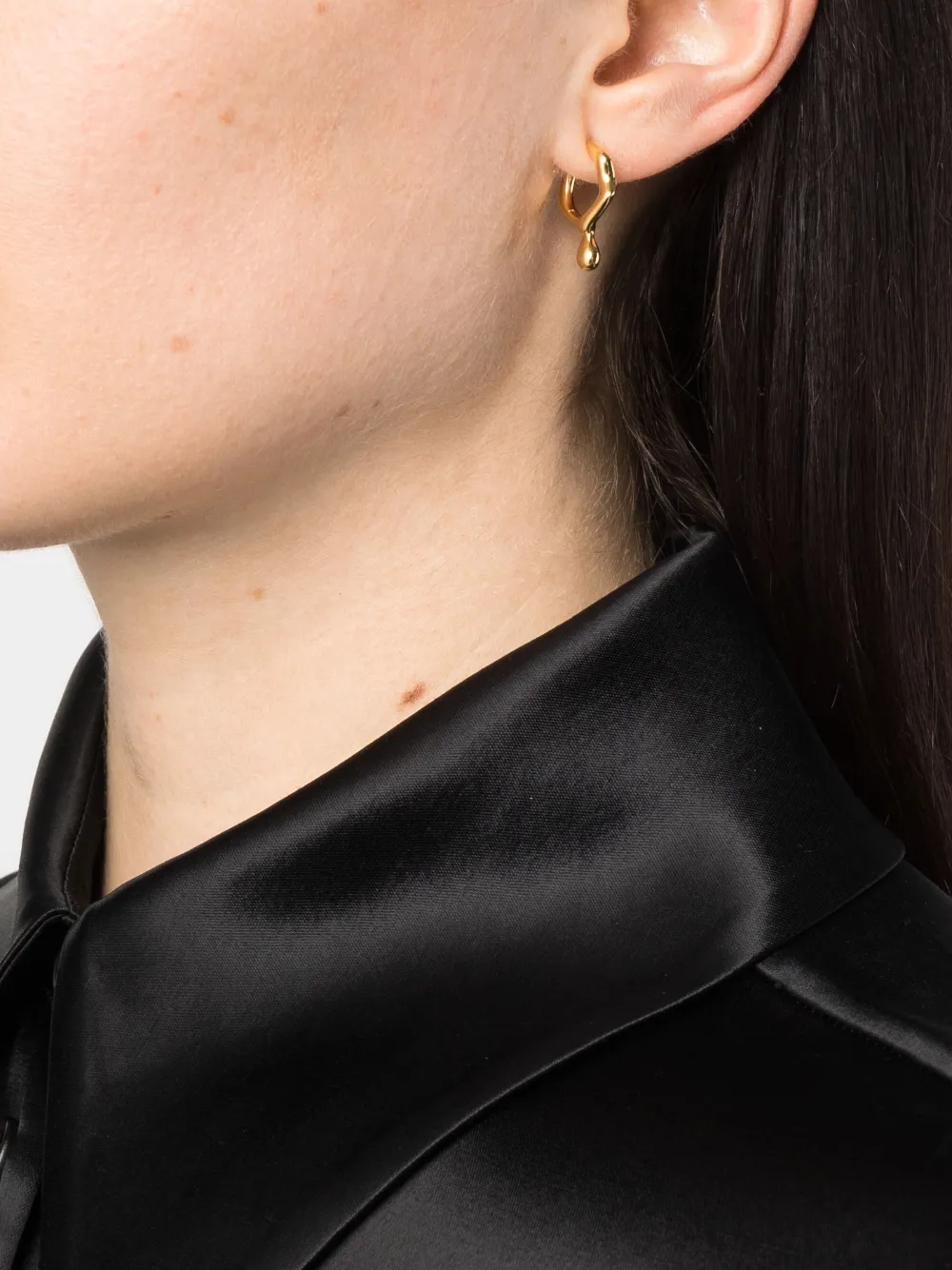 Women Maria Black Mira Gold-plated Huggie 2 Women Maria Black Mira Gold-plated Huggie - Image 2