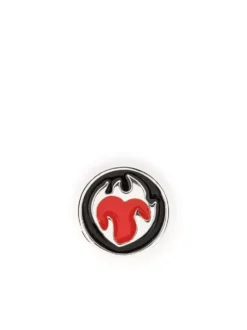 Women Maria Black Flaming Heart Coin Sterling-silver Earring