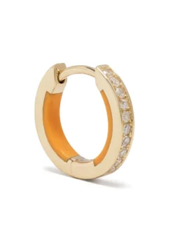 Women Maria Black Gold Diamond Hoop Earring