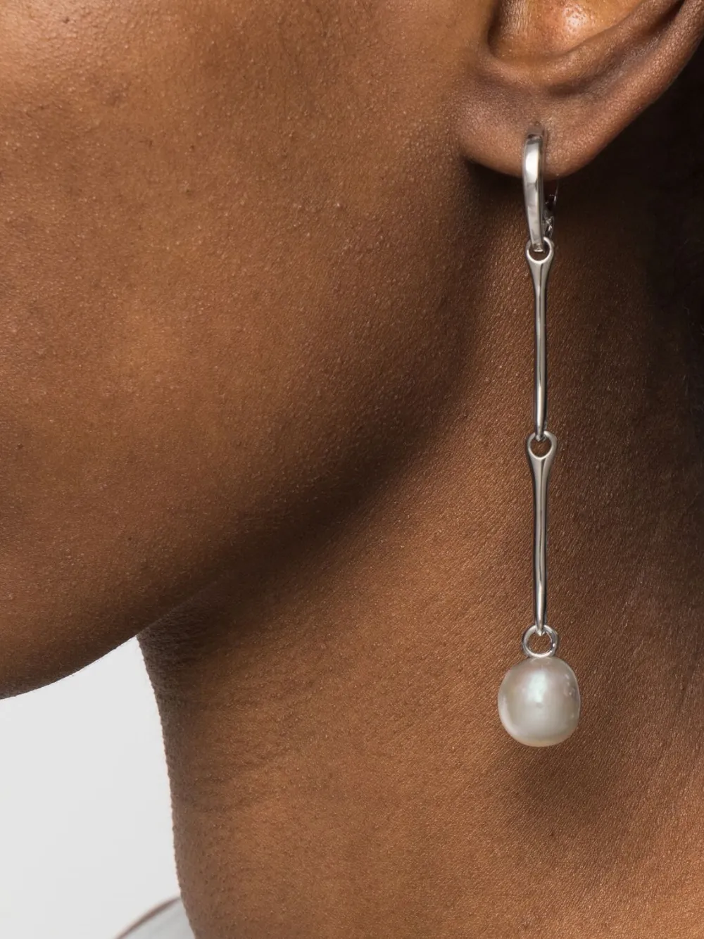 Women Maria Black Star Pearl Drop Earring 2 Women Maria Black Star Pearl Drop Earring - Image 2