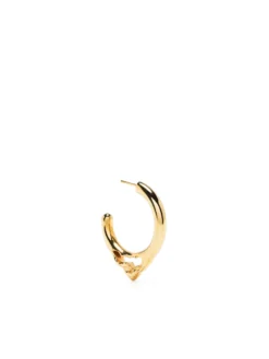 Women Maria Black Gold-plated Hoop Earring